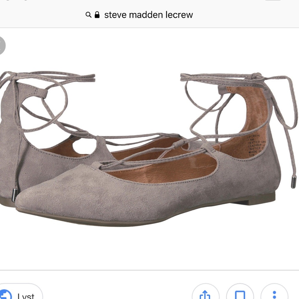 Steve Madden Gray lecrew lace up flats 9.5